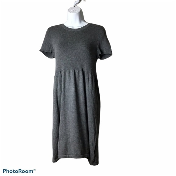 MICHAEL Michael Kors Gray Knit Short Sleeve Dress - Picture 1 of 5
